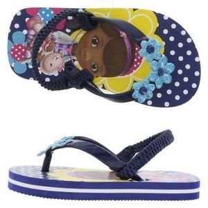 Toddler Girls Disney Doc McStuffins Flip Flops 5 Purple Blue Thong Sandals Shoes
